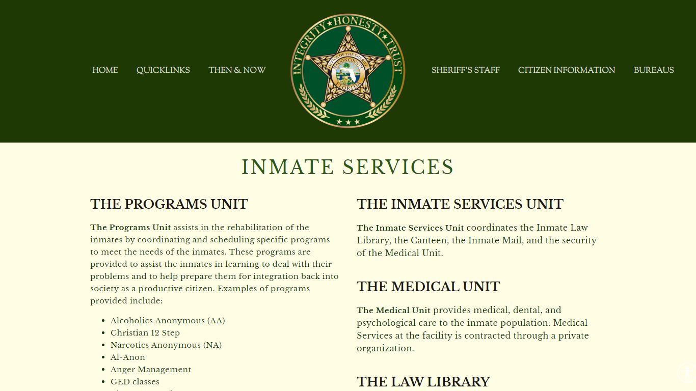 INMATE SERVICES — Marion County Sheriff's Office